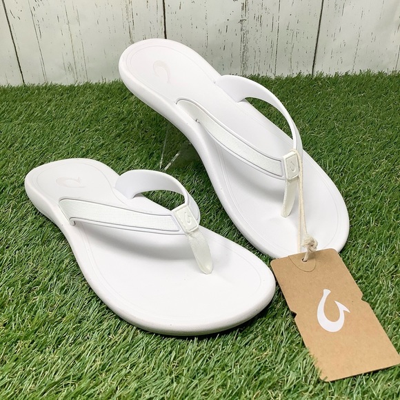 OluKai Shoes - Olukai Kapehe Women Flip Flops Color White/White Size.8
